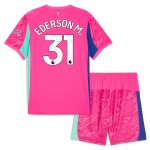 Günstige Fußballtrikots Manchester City Ederson M. 31 Torwart Kinder 2025-26 Rosa Kurzarm